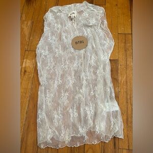 BIBI floral lace sleeveless top NWT XL